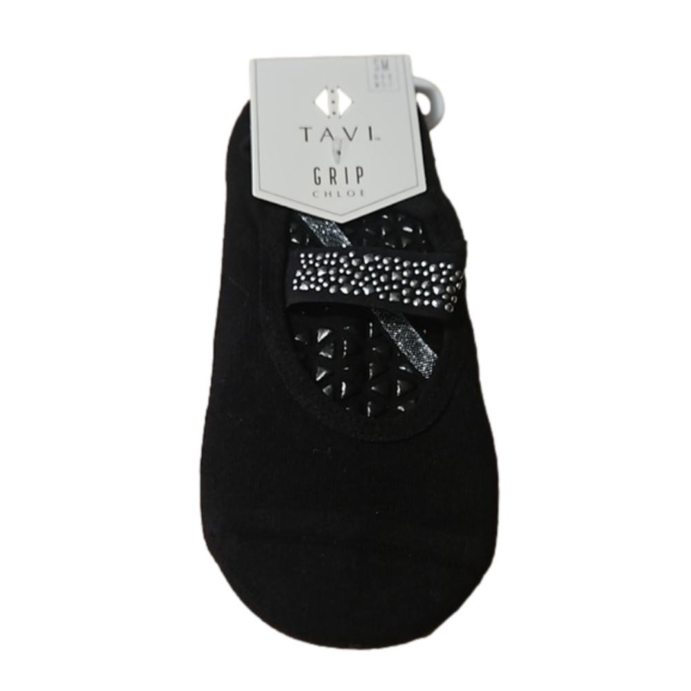 Tavi Noir Chloe icicle Grip Socks barre yoga non slip size small black s…